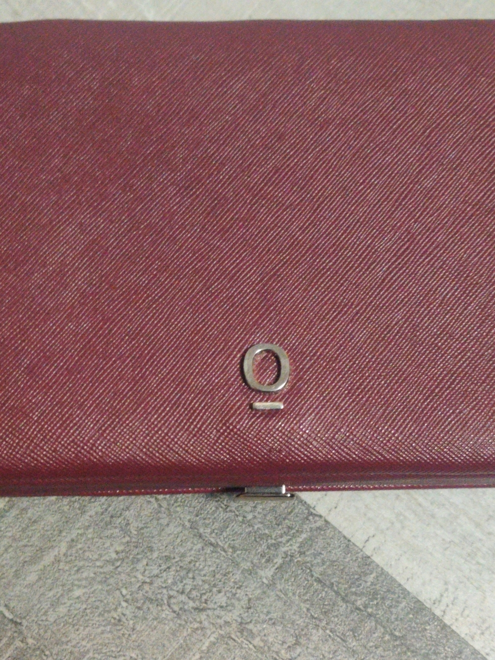Burgundy Textured Cigarette  Wallet with Silver Emblem